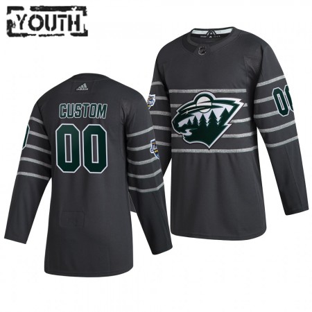 Camisola Minnesota Wild Personalizado Cinza Adidas 2020 NHL All-Star Authentic - Criança